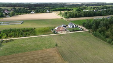 Kırsal inşaat alanı hava görüntüsü