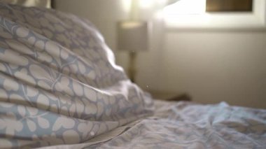 Konforlu yatak odası parçacık parıltısıyla parlıyor