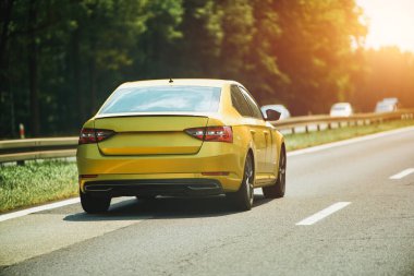 Forest Highway View 'da araba hız yapıyor.