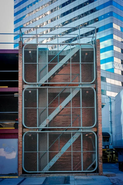 Fenced Multi Level Stairway Parking Garage Uptown Charlotte — Stock Photo, Image