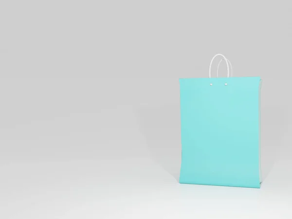 Beyaz Arkaplanda Soluk Mavi Alışveriş Çantasının Görüntüsü — Stok fotoğraf