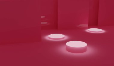 Arkadaki parlak panellerle aydınlatılan 3 boyutlu menekşe biçimlendirici.