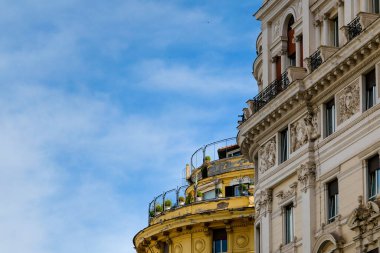 Colorful plants and old but well kept terraces in the heart of Rome, Italy.
