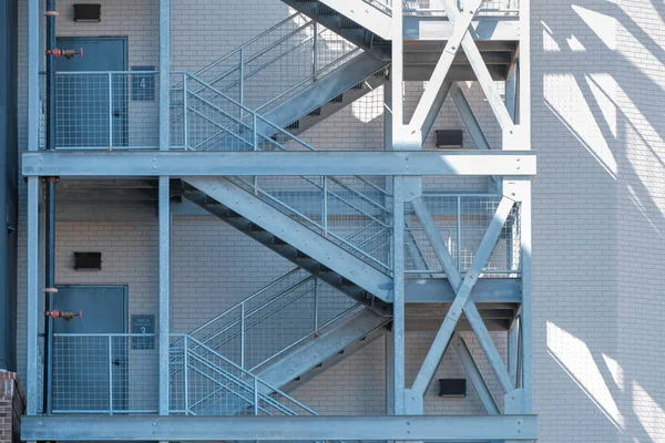 Голубая Металлическая Лестница Двери Рок Хилл Южная Каролина — стоковое фото