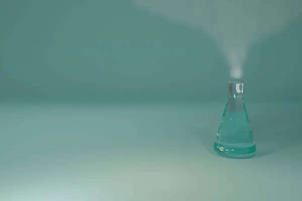 3d render of erlenmeyer flask with steam emerging