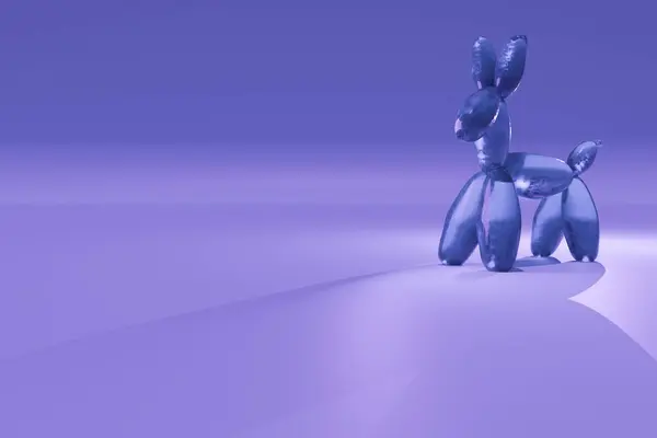 3 boyutlu mor, parlak balon hayvan resmi.