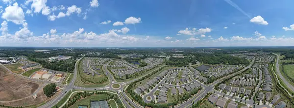 Stock image Panoramic birds eye view of South Carolina suburbs including new construction