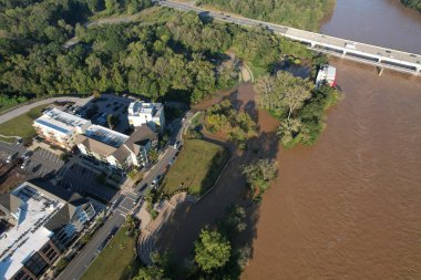 Rock Hill 'de Helene Kasırgası' ndan sonra Catawba Nehri sular altında kaldı.