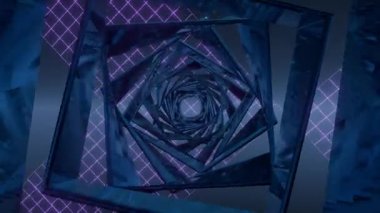 Sisli ortamda dönen geometrik şekillerin 3d animasyonu