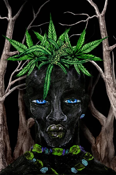 Cannabis Mann Ölgemälde — Stockfoto