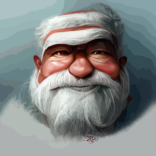 Mikulás Portréja Ünnepi Belső Tér Egy Faházban Szilveszteri Hangulat Karácsonyi — Stock Vector