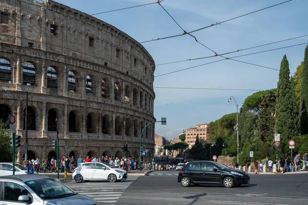 Ρώμη Ιταλία Οκτωβρίου 2022 Άποψη Του Κολοσσαίου Στη Ρώμη Και — Φωτογραφία Αρχείου