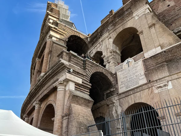 Рим Италия Октября 2022 Вид Колизея Риме Утреннее Солнце Италия — стоковое фото