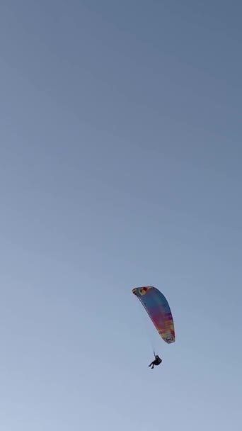 Paragliding Hang Gliding Israel January 2023 Seashore Netanya Israeli National — Stock Video