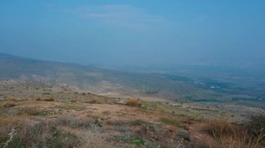 Belvoir Kalesi Kochav HaYarden Yıldızı, İsrail 'in kuzeyinde, Celile Denizi' nin 20 kilometre güneyindeki bir tepede bulunan Haçlı Kalesi. Yüksek kalite 4k görüntü