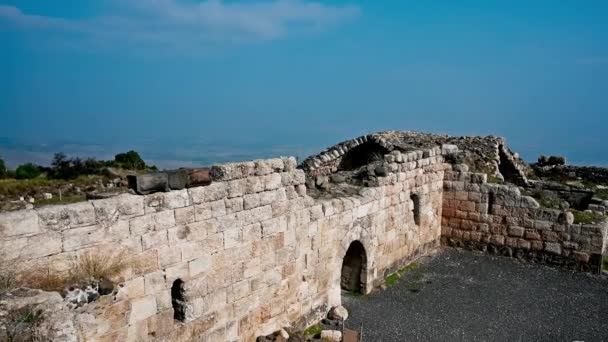 贝尔沃要塞 Belva Fortress Kochav Hayarden Star 是以色列北部的一个十字军要塞 位于加利利海以南20公里处的山上 高质量的4K镜头 — 图库视频影像
