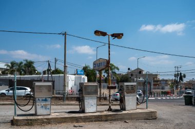 Kfar Kama, Israel - Aug 26, 2023. Circassian village. Petrol station for cars. High quality photo clipart