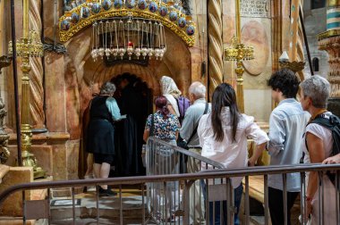 Kudüs, İsrail - 1 Eylül 2023. Kutsal Mezar Kilisesi. Yüksek kalite fotoğraf