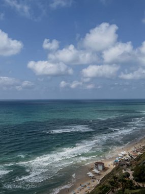 Netanya İsrail 'de deniz manzarası ve iplik. Yüksek kalite fotoğraf