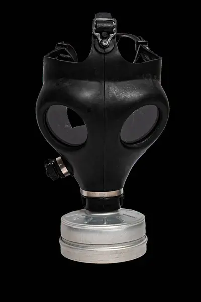 stock image Modern black gas mask on a transparent background. High quality photo