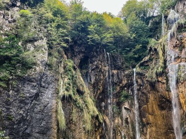 Plitvice Lakes, Hırvatistan 'ın orta kesiminde bulunan bir ulusal parktır. Yüksek kalite fotoğraf
