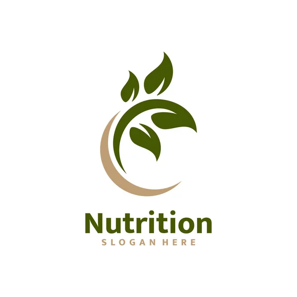 Lettre Vecteur Conception Modèle Logo Nutrition Feuille — Image vectorielle