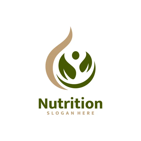 Modèle Logo Nutrition Saine Vecteur Conception — Image vectorielle