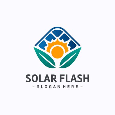 Güneş enerjisi, güneş enerjisi logo vektörü