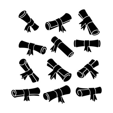 Diploma simgesi biçim vektör illüstrasyonunu kaydır