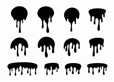 Eriyen siyah boya etiketleri. Siyah ve Beyaz Vektör İllüstrasyonu