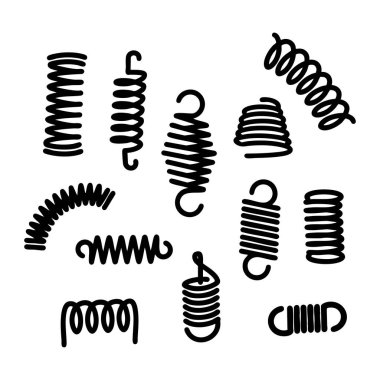 Yay kıvrımlı siluetler. Siyah ve Beyaz Vektör İllüstrasyonu