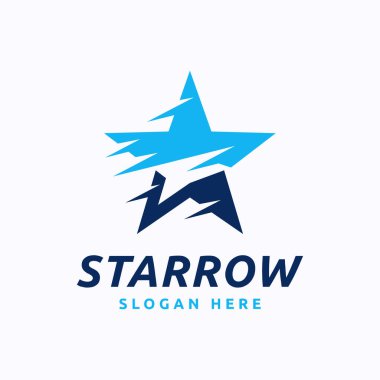 Ok Yıldızı Logo Vektörü. Yukarı ok simgesi. Basit liderlik tasarım şablonu.