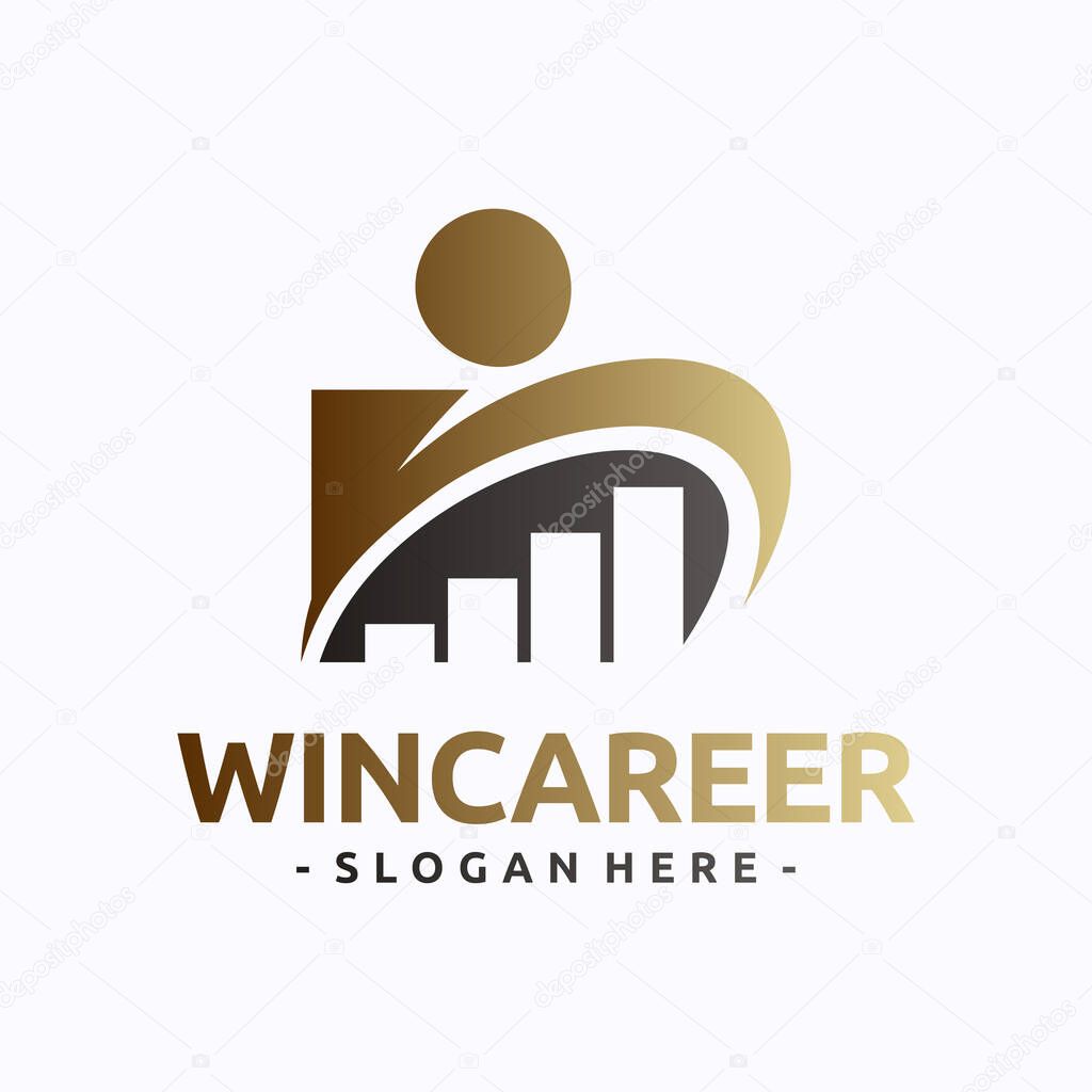 Career step logo template design. Leadership logo. Growth and success concept.