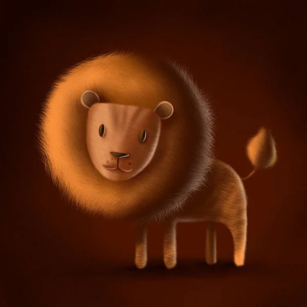Трехмерная Иллюстрация Персонажа Игрушечного Льва — стоковое фото