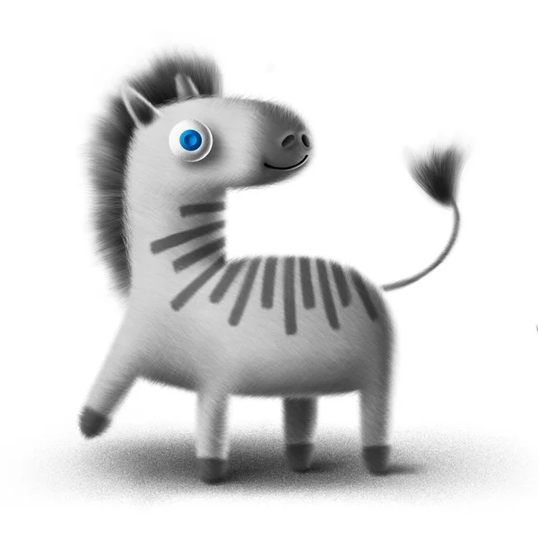 Cute Toy Zebra Character Illustration — Stock Photo, Image