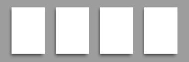 Yumuşak gölgeli boş beyaz afişler. Vektör