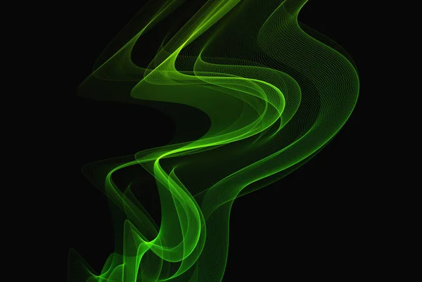 Abstrakte Grüne Transparente Glatte Wellen Hintergrund Design Element — Stockvektor