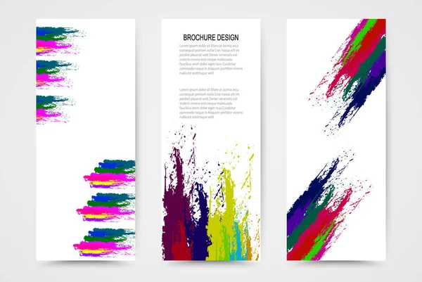 Color Art Pinsel Malvorlage Set Von Vertikalen Bannern Mit Farbigen — Stockvektor