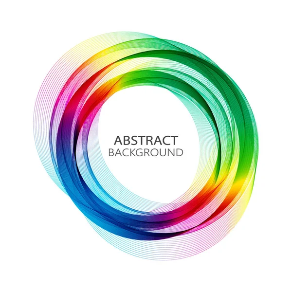 Fundo Arco Íris Abstrato Linhas Onda Circulares Coloridas Vetor Geométrico — Vetor de Stock