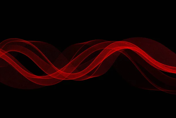 Abstrakter Dunkler Hintergrund Aus Roten Transparenten Glatten Wellen Designelemente — Stockvektor