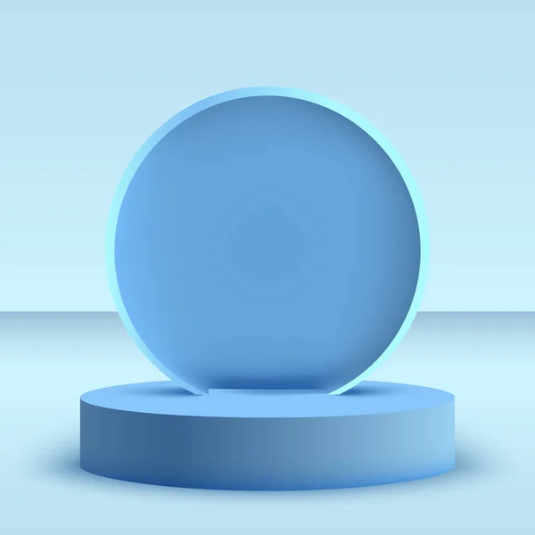 Blue Tone Realistic Stage Vector Podium Pedestal Design Element Product — Stock Vector