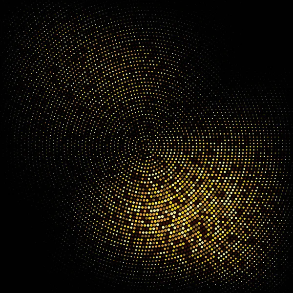Couverture Dorée Pailletée Abstraite Demi Teinte Luxueux Cercle Points Lumineux — Image vectorielle