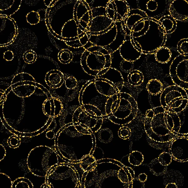 Zlatá Třpytivá Textura Rámeček Částice Zlaté Barvy Podobě Kruhu Golden — Stockový vektor