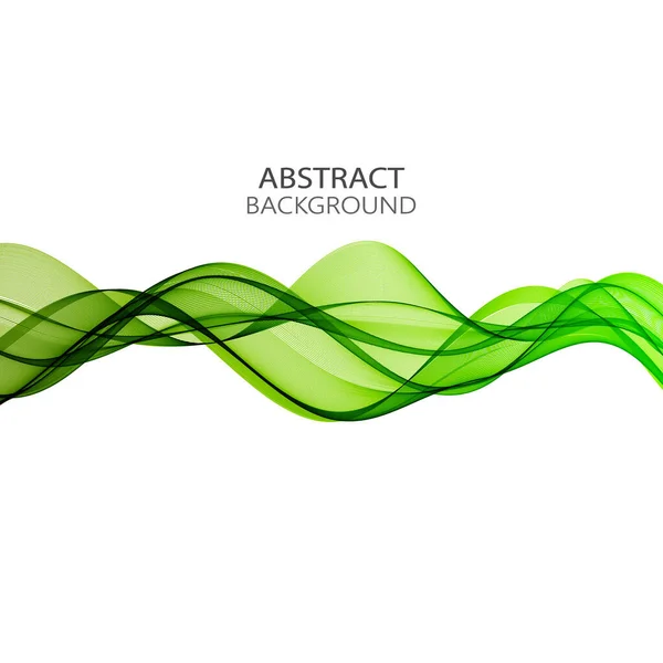 Green Vector Horizontal Transparent Wave White Background Design Element — Stock Vector