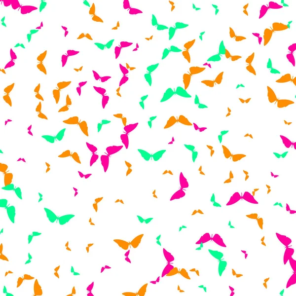 蝶とカラフルな背景 ベクトル 白い背景の色蝶ベクトル デザイン要素 — ストックベクタ