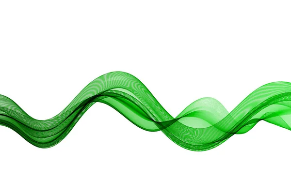 Зеленый Вектор Горизонтальная Прозрачная Волна Белом Фоне Элемент Дизайна — стоковый вектор