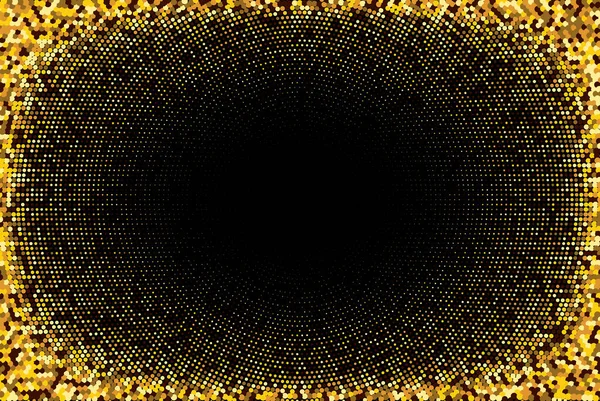 Geometric Background Vector Golden Halftone Dots Dark Background — Image vectorielle