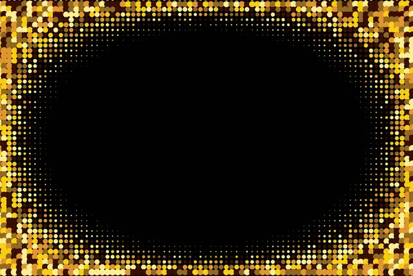 Geometric Background Vector Golden Halftone Dots Dark Background — Vetor de Stock