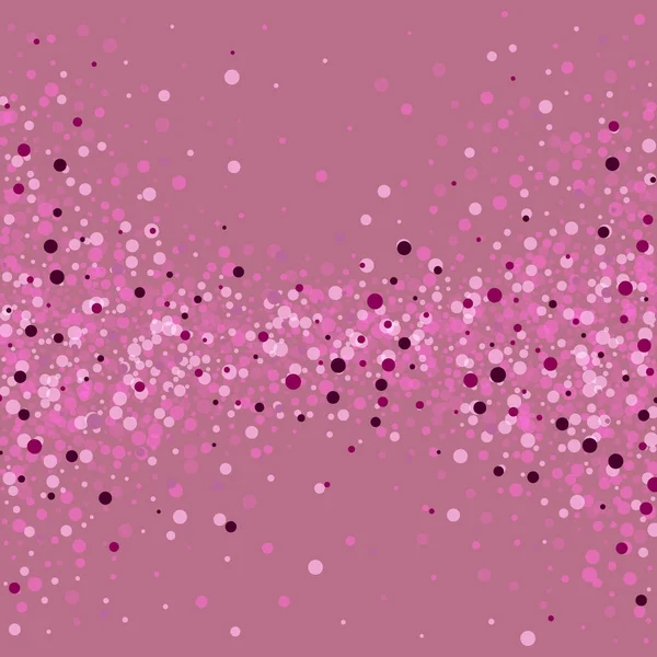 ピンクと紫のコンフェッティドットをピンクの背景に デザイン要素 丸型コンフェッティドットパターンデザインを繰り返す — ストックベクタ