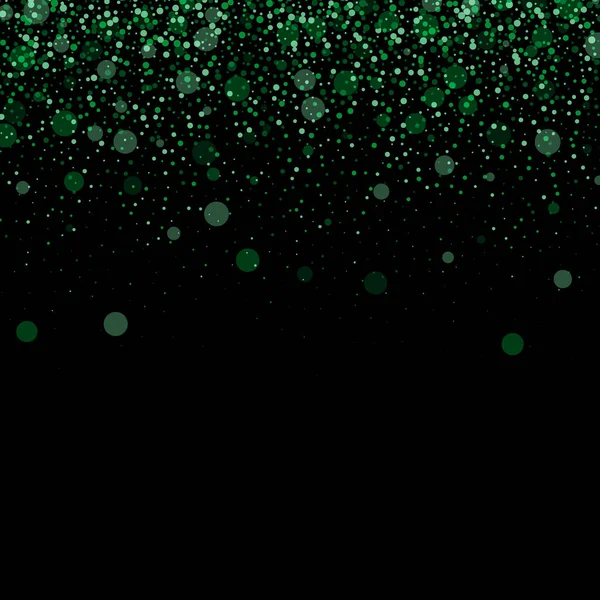 Fundo Brilho Festivo Verde Fundo Escuro Abstrato Com Pontos Confete — Vetor de Stock